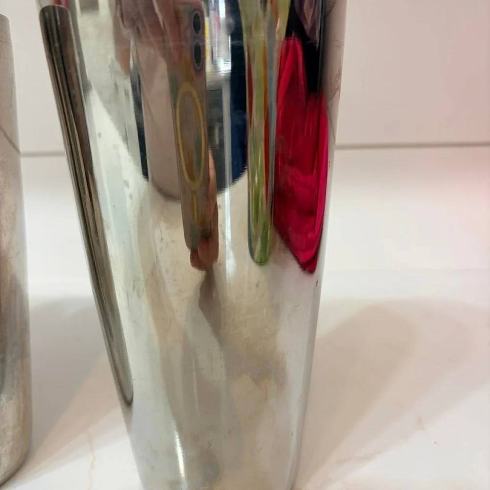 Lot 4 Vtg Stainless Steel Drink Mixer Cups Cocktail Shaker Tins Malt Milkshake